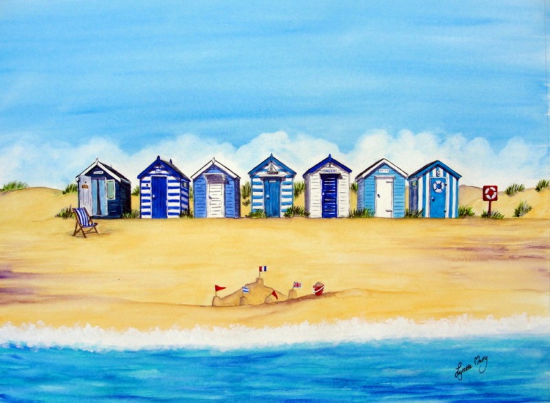 Blue and White Huts - SOLD