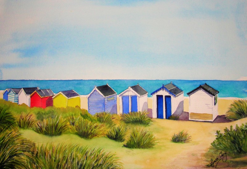 Behind the Beach Huts Card
