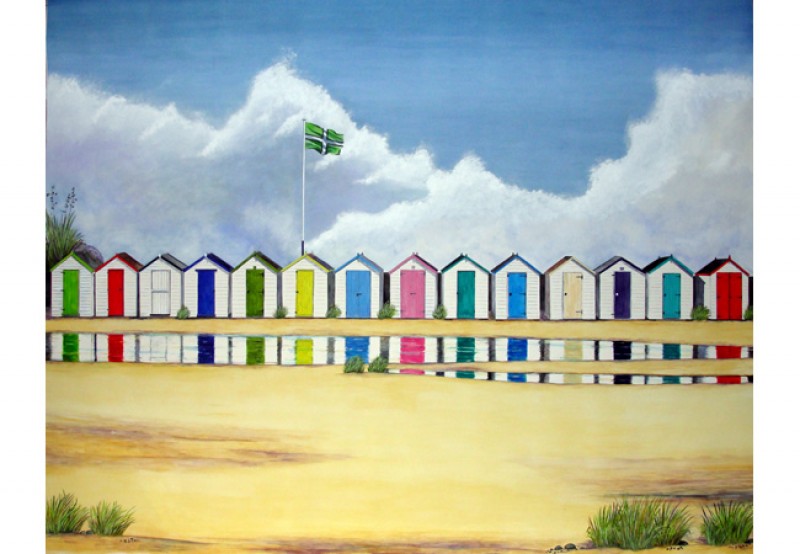 Broadsands Beach Huts Reflections